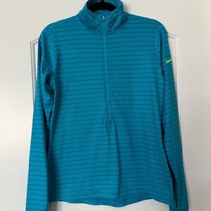 Nike Pro 1/2 zip, blue Dri Fit top